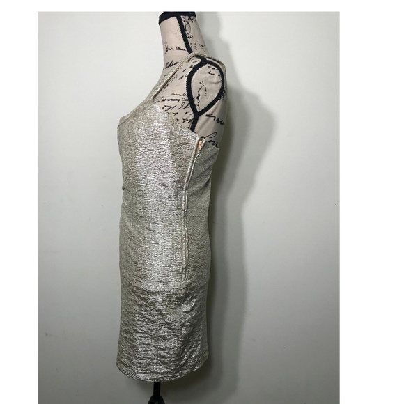 Inspire Me Women's Metallic Gold Sheath Dress - Picture 3 of 8